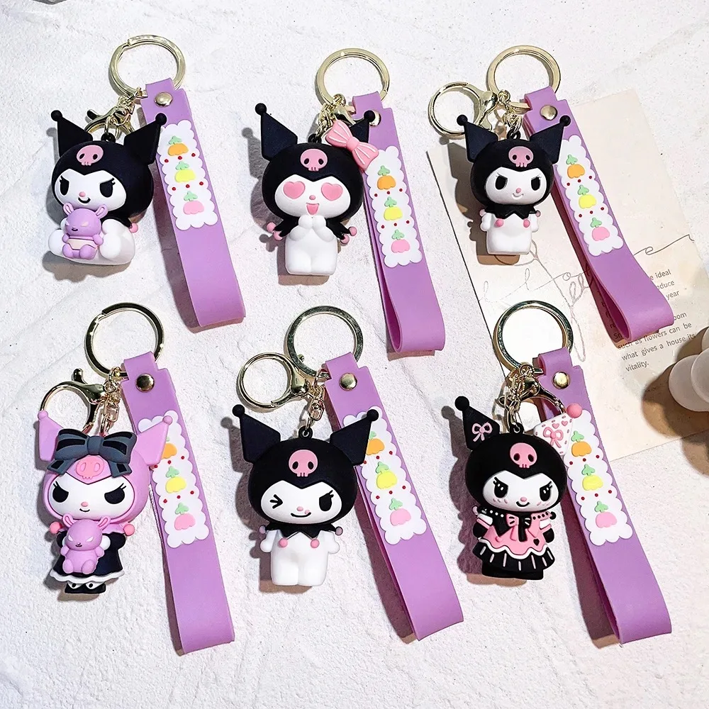 car key chain Kuromi Cinnamoroll Cute Cartoon Keychains Creative Sanliou Swing Series Anime Sanrio Keychain