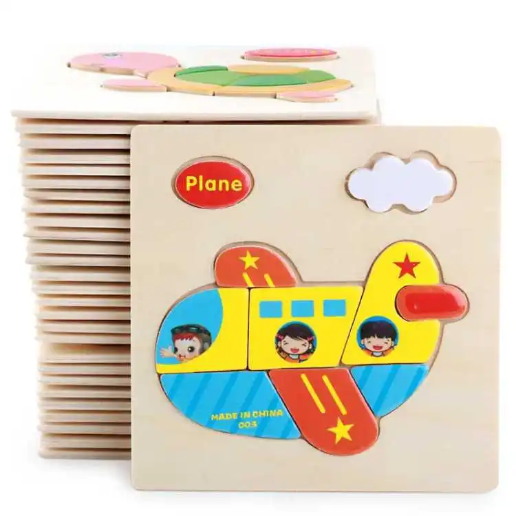 Wholesale Lower Price 3D Animal Shape Match Puzzle Kids Education Toys wooden puzzle Animal Board