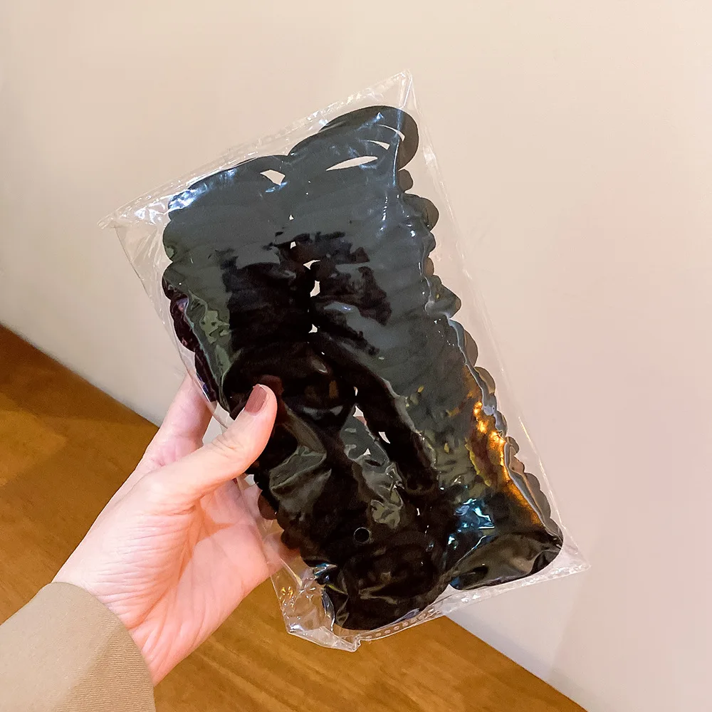 4.5cm Seamless Colorful Black Elastic Hair Ties Headband Hair Rubber Band For Thick Curly Hair Accessories