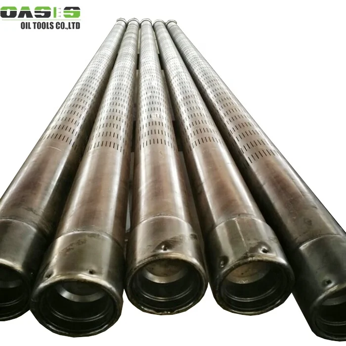 Oil well drilling carbon steel slotted liner perforated casing pipe