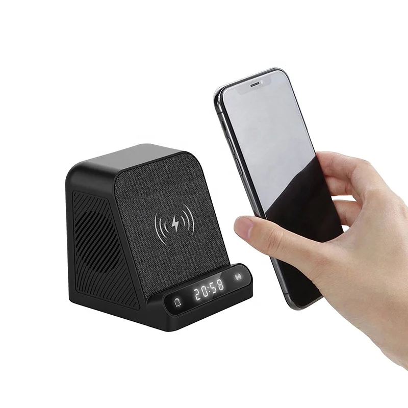 BT-128MX нового дизайна цифровой светодиодные часы с будильником-15 Вт беспроводной функцией зарядного устройства с динамиками