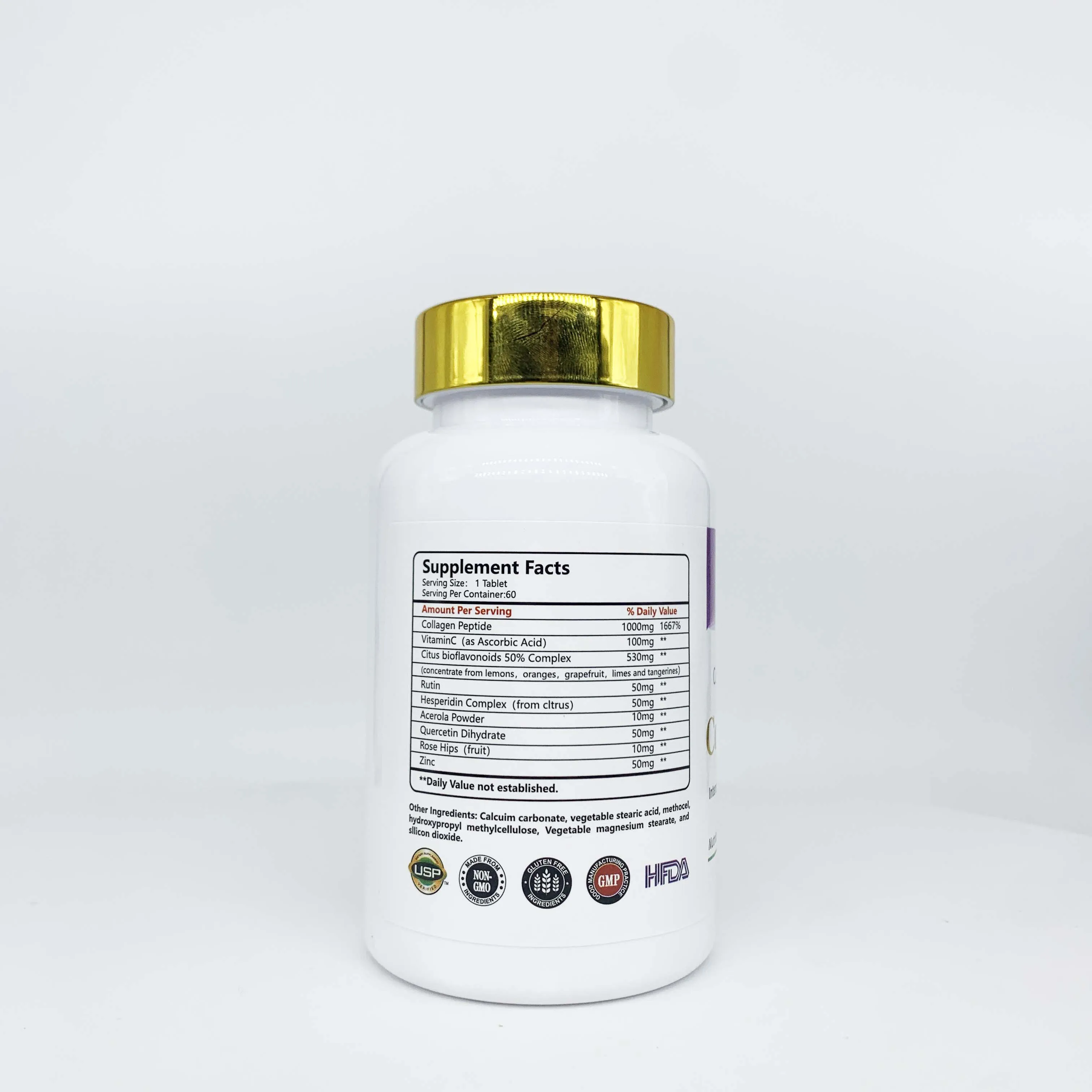 OEM Skin Whitening Brightening Compound Formula Collagen Vitamin C Tablets Candy Capsules