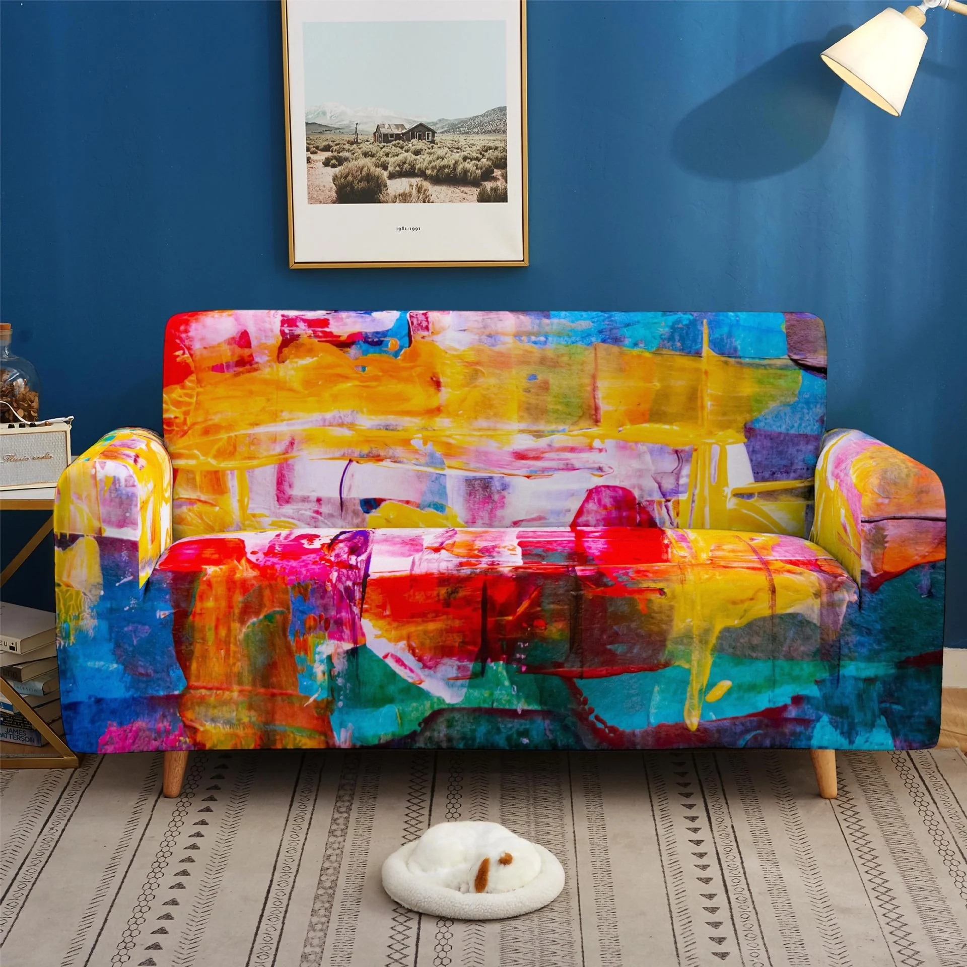 
Living room sofa cover 3D sofa cover elastic sofa cover fractal elastic elastic 