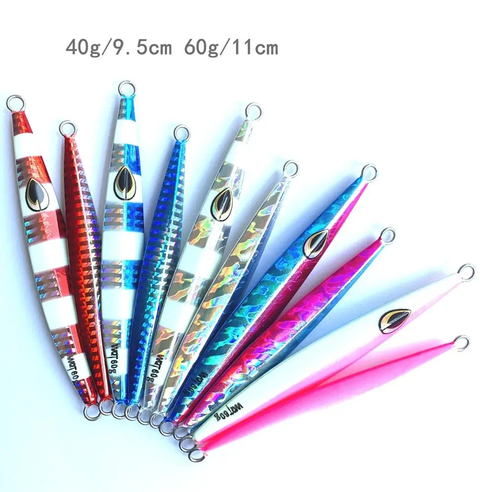 
Factory price jigging metal fishing lure luminous 40g 60g Bass fishing lure for sea fishing 