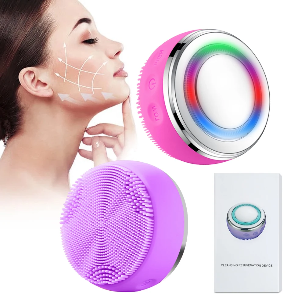 New 2 in 1 Cleaning Face Brush Ultrasonic Sound Wave Skin Cleaner Skin Rejuvenation Machine