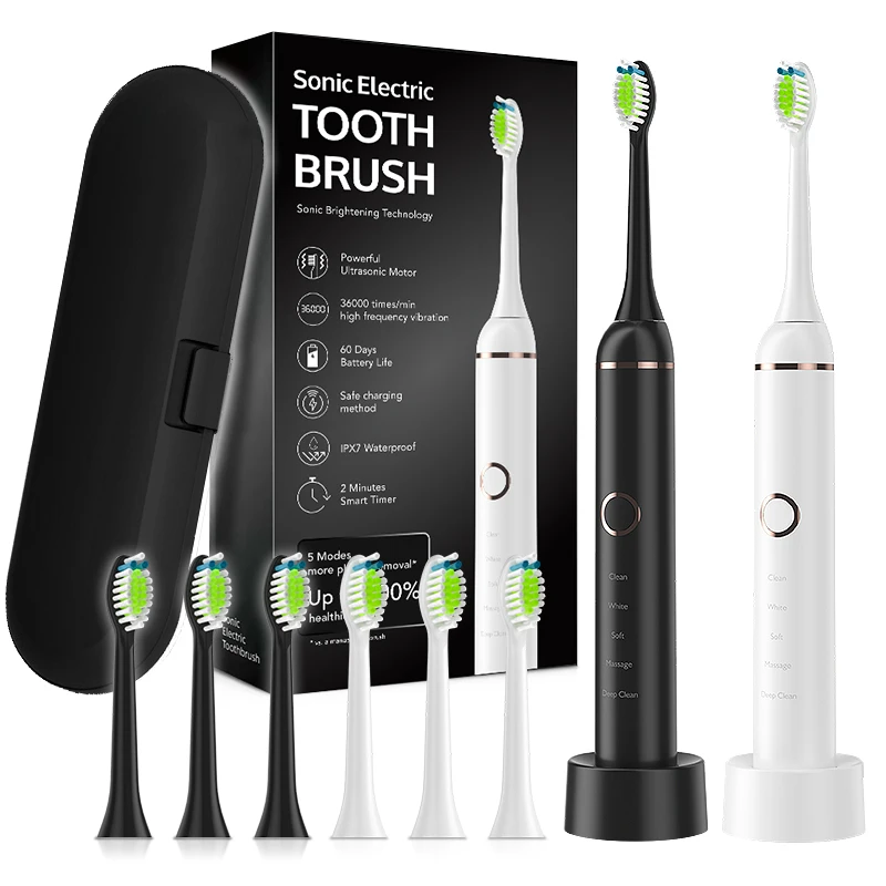 2024 оптовая продажа Водонепроницаемый Ipx7 уровень для взрослых путешествия звуковой беспроводной Перезаряжаемый отбеливающий Ультра мягкий шелк Вибрационный Электрический