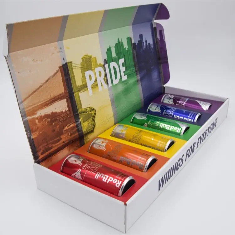 Hot Sale Custom Logo Cardboard 6 Pack Beverage Drink Beer Cans Box Packaging Box Kraft Paperboard for Coffee and Beer