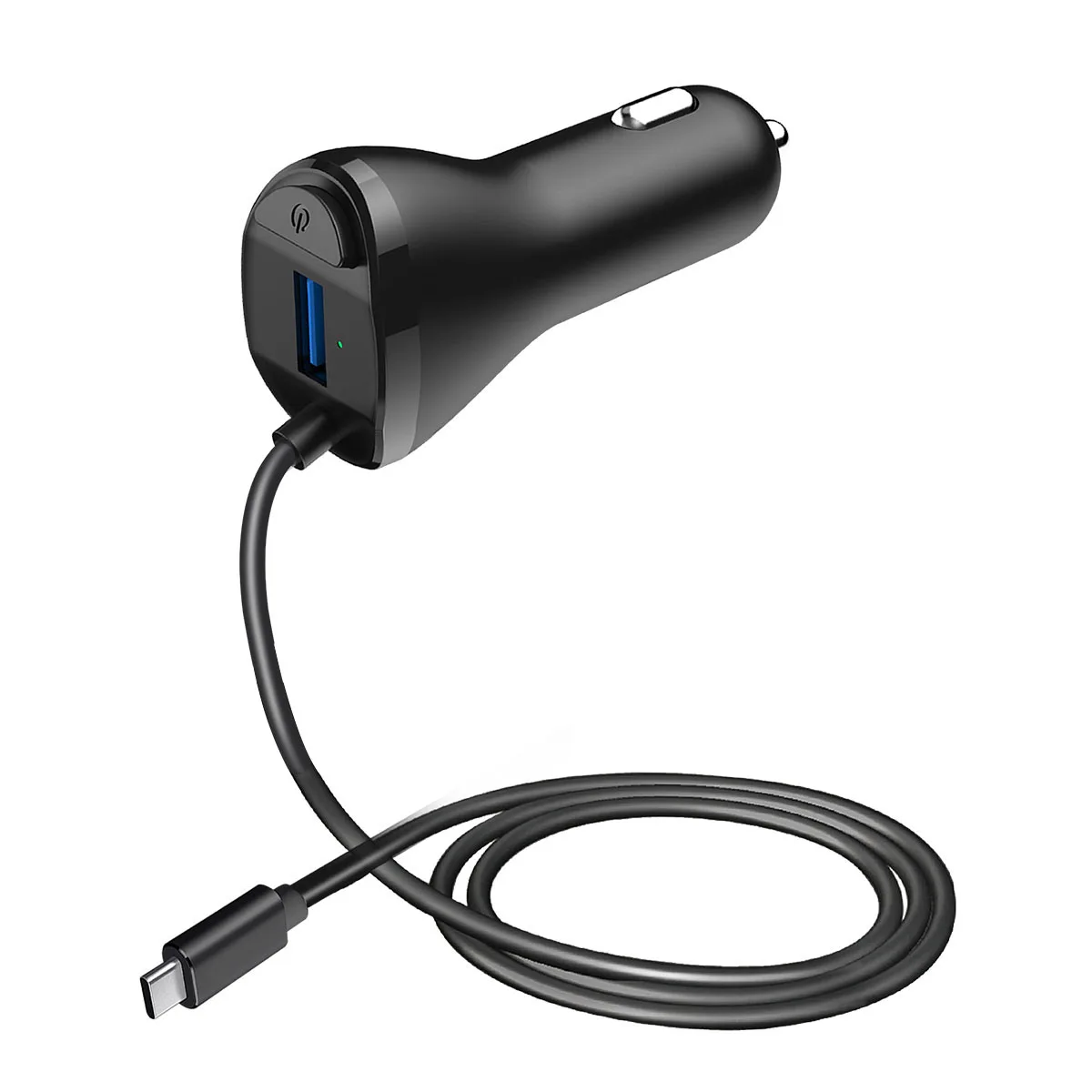 2 Ports 36W Total PD 18W Quick Charge USB C with independent switch independent Type C  cable Car Charger Adaptor for etc