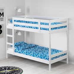 Wholesale Dorm Bunk Bed with Ladder Wooden Bunk Beds Frame Twin Size Kids Bunk Beds