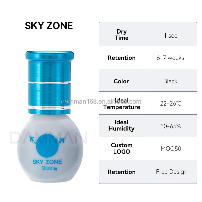 100% Original SKY Zone Glue Korea Eyelash Extension Glue Custom Logo 1s Fast Dry  5ml Strong Lash Glue Adhesive