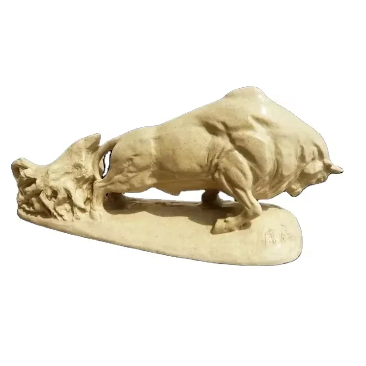 Grey marble bull statue bull dog statue bull bear statue for sale