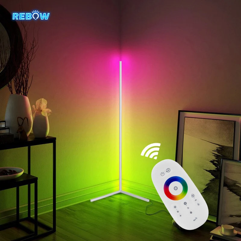  Прямая поставка Современные Напольные светодиодные Угловые лампы rgb с дистанционным управлением в скандинавском
