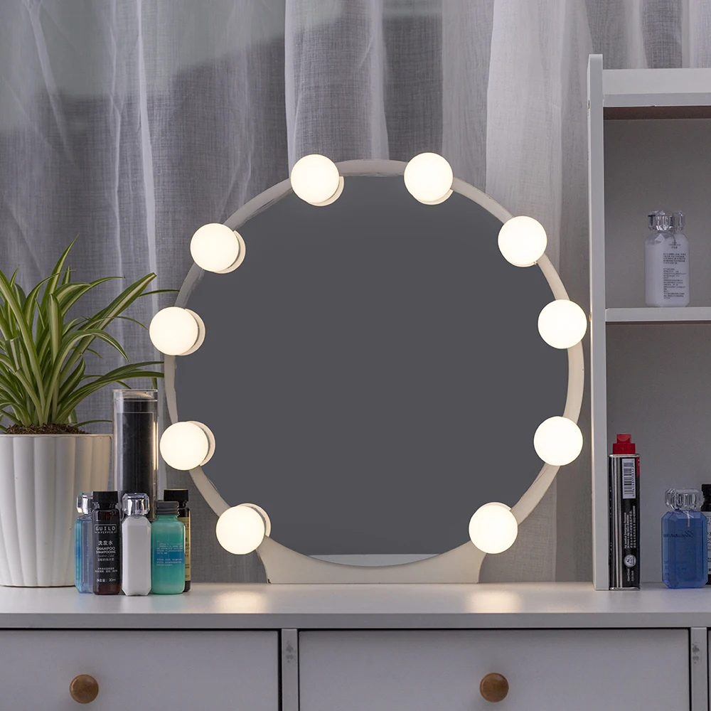 Hollywood style dressing table bathroom LED mirror bulb 5 colors DIY LED makeup vanity mirror lamp with dimmer