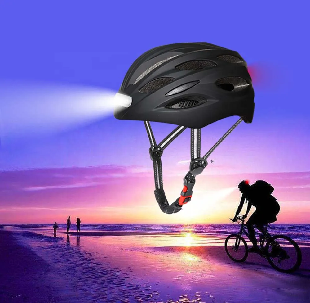 
Safety Bike Helmets Waterproof Smart Flash Helmet for Riding Electric Scooter Helmet with LED light 