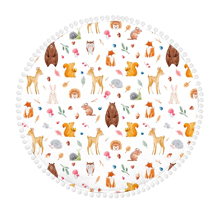 Large Cat Print Comfort Organic Cotton Kids Play Mat