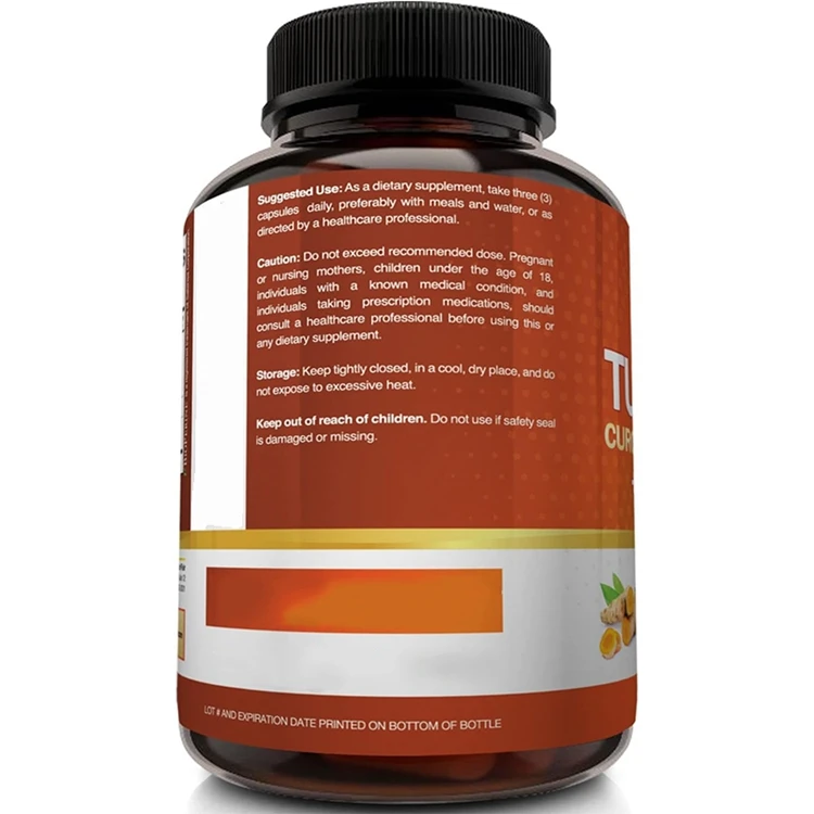 180 Capsules 95% Curcuminoids Antioxidant Turmeric Curcumin with Ginger and Black Pepper Supplements