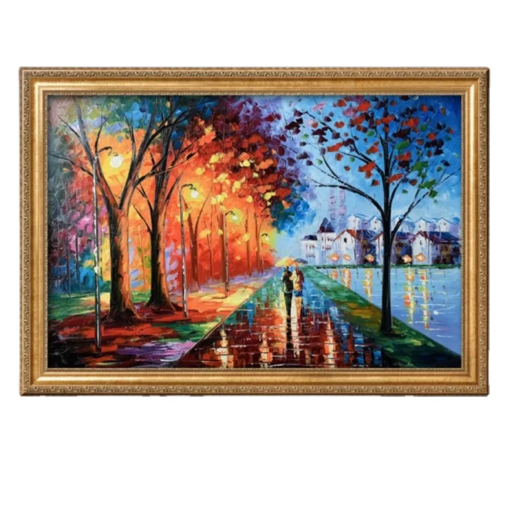 The best and cheapest forest landscape hand-painted texture artist Leonid artwork oil painting