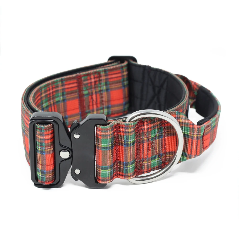 Wholesale Durable 25/38/50 mm Tactical Camo Blue Soft Neoprene Padded Bully Combat Dog Collar With Handle