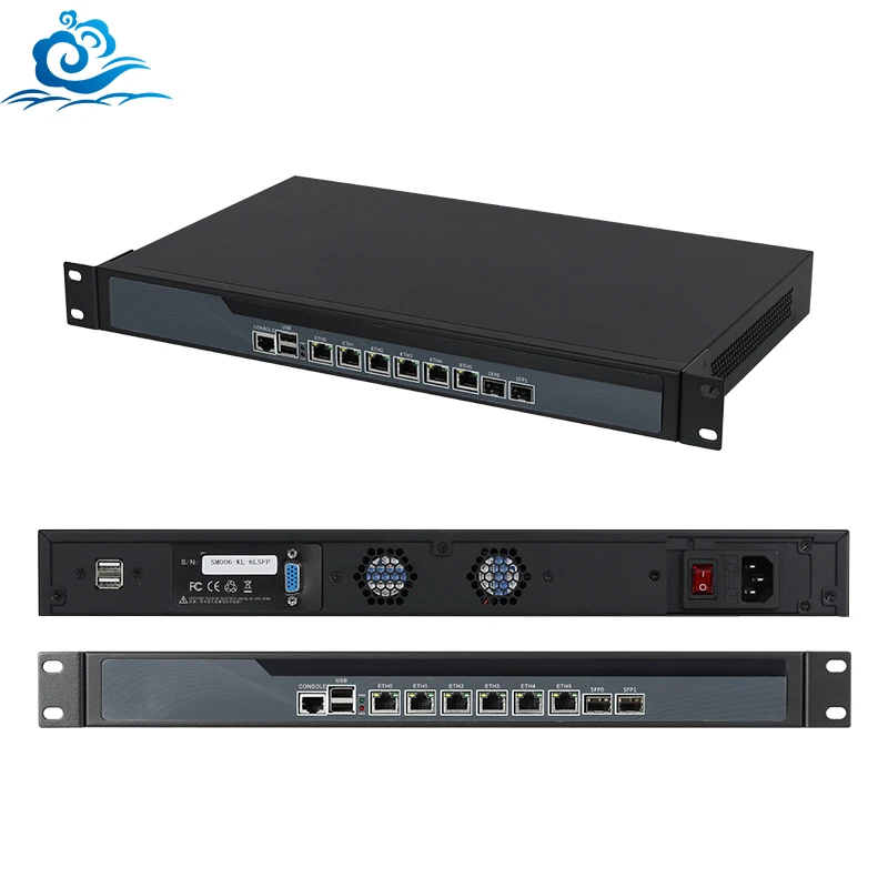 in-tel ce-leron 3865u 8GB DDR4 256GB mSATA 2 SFP Single Power 6 i211 I225 2.5GBE Lan pfSense VPN Firewall PC