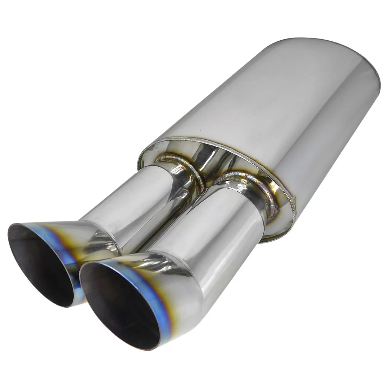 Wholesale Manufacture muffler exhaust racing muffler has internal y-pipe transition with double muffler tip