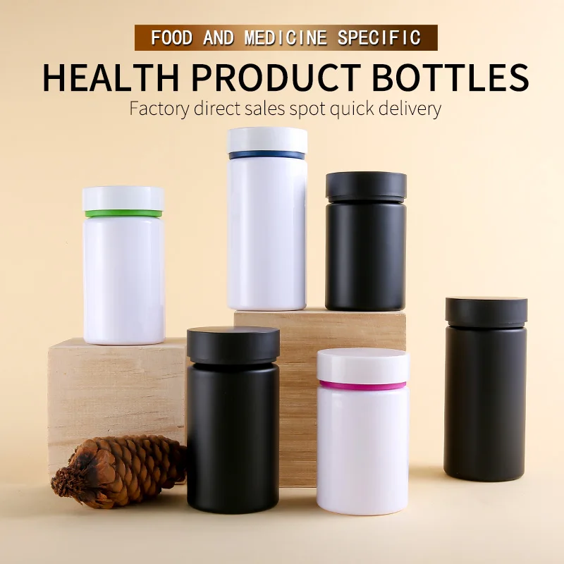 100 120 180 ml Plastic Medicine Pill  Bottle Vatamin Supplement Capsule Bottles Custom small PET Screen Printing