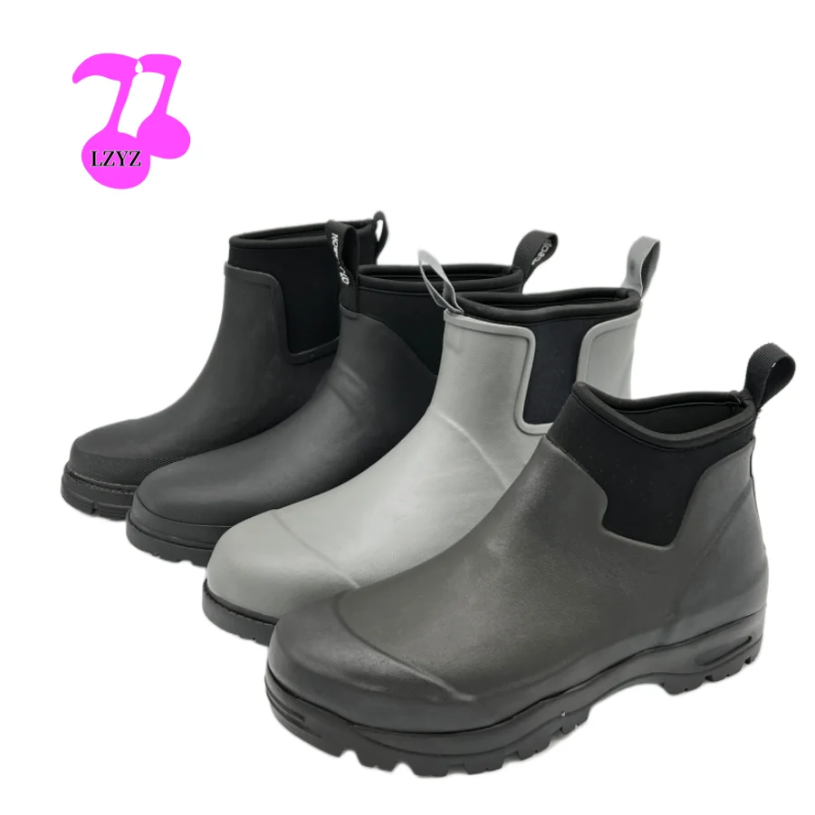 LZYZ OEM/ODM Lightweight Neoprene Rubber Wellington Unisex waterproof lady Rain Boots