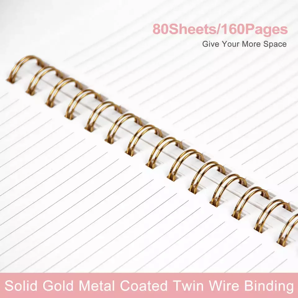 Custom Wholesale Office Necessity Wire-o Binding A5 Diary Fabric Pu Journal Leather Notebook