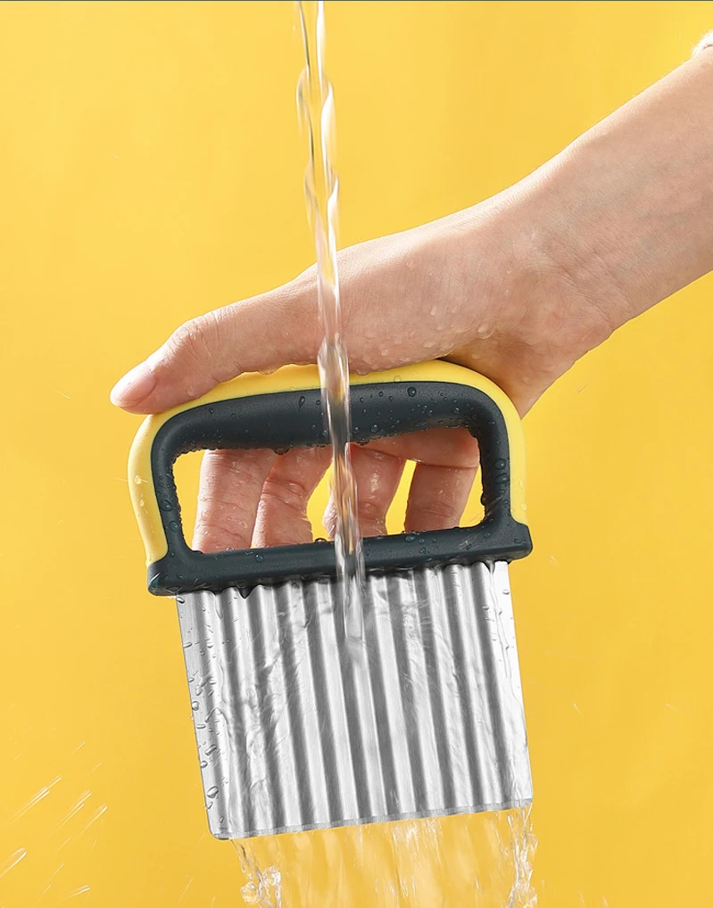 Manual Wave Knife Vegetable Chip French Fry Crinkle Potato Cutter With PP Cover