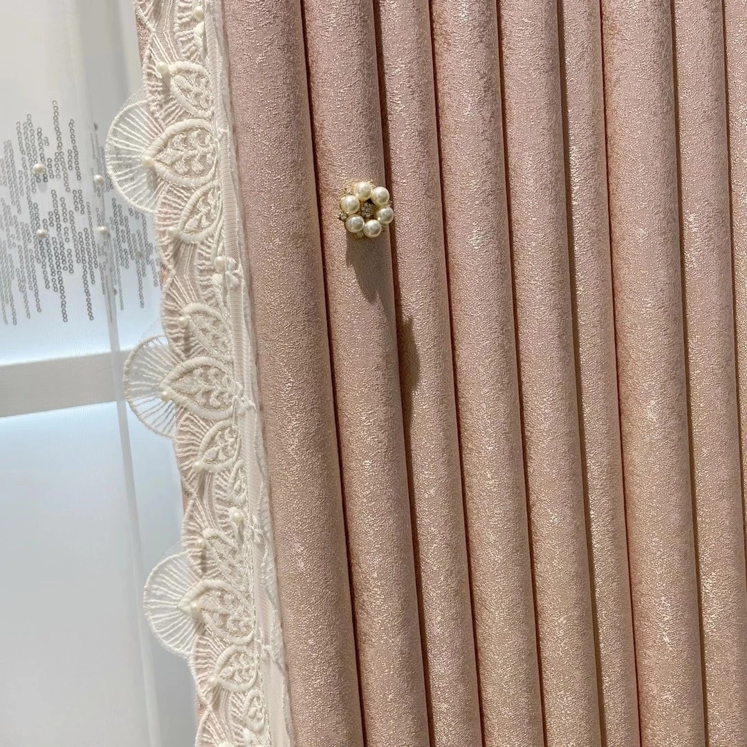 Luxury Jacquard Curtain For Home Decoration., Lace Side Window Door Drapes And Curtains