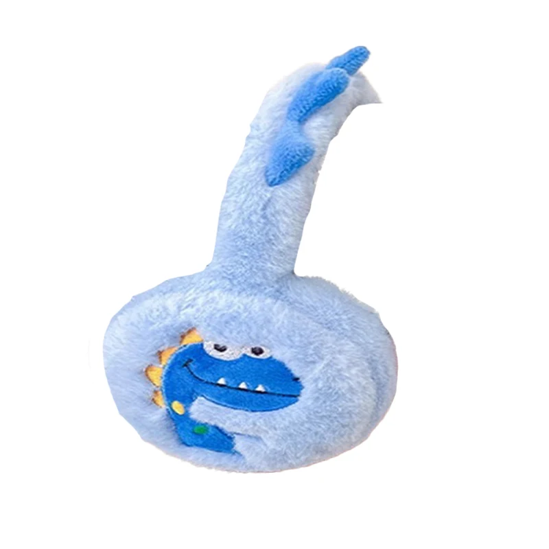 Cute size eyes cartoon dinosaur earmuffs Winter warm earmuffs thickened plush boys and girls students outdoor ear warm earmuffs