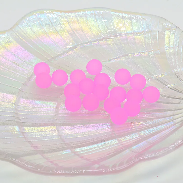 500g/bag Acrylic Non Porous Transparent Frosted Round Bead Plastic Matte Hazy DIY Decorative Slime Material with No Holes