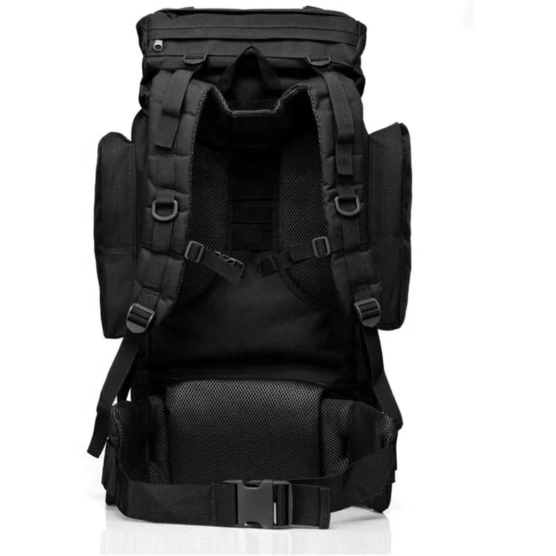 Doublesafe Aluminum Oxford 65L Waterproof Multi-function Outdoor Camping Combat Tactical Rucksack Backpack For Men Bug Out Bag
