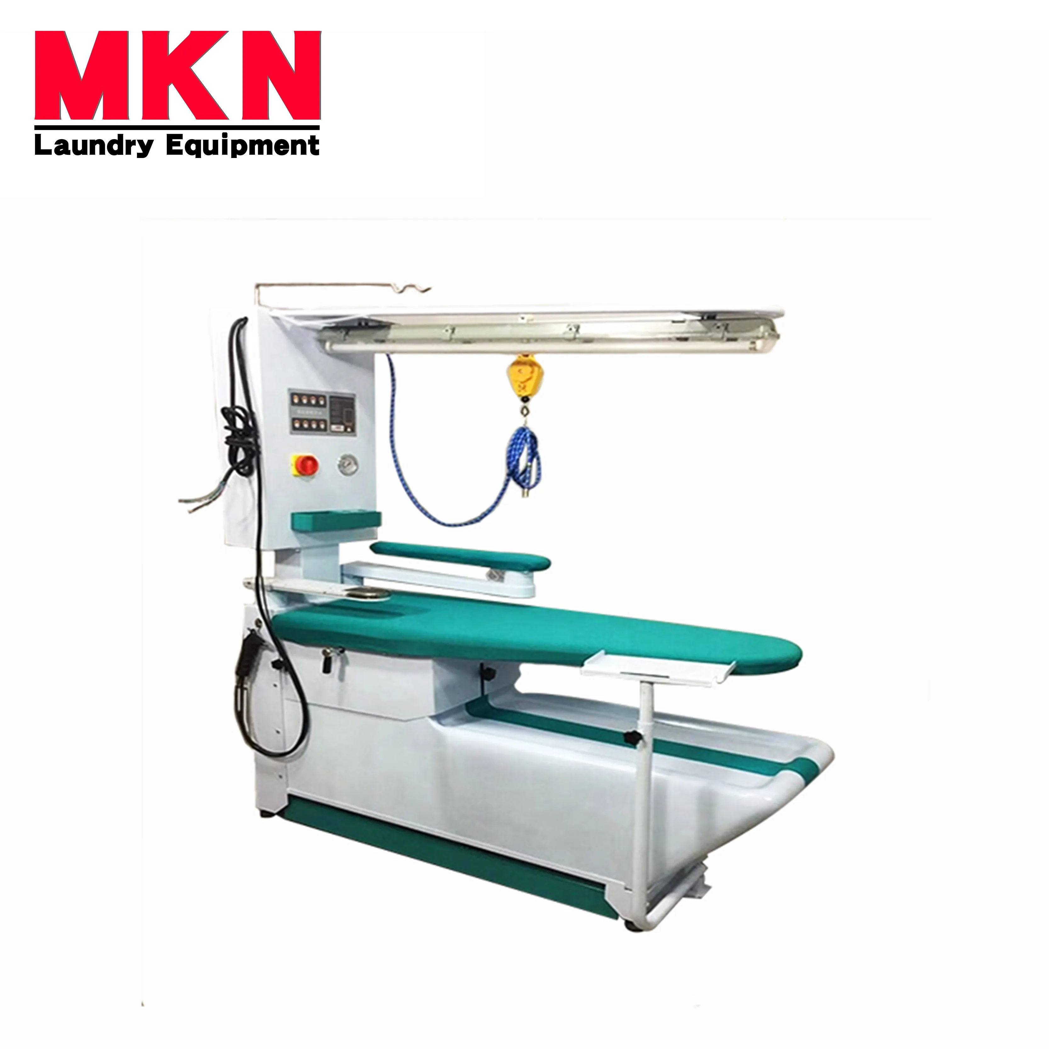 Hot Factory Selling Price Laundry Business Industrial Laundry Luxury Ironing Table With Steam Generator Machine Suction Blower