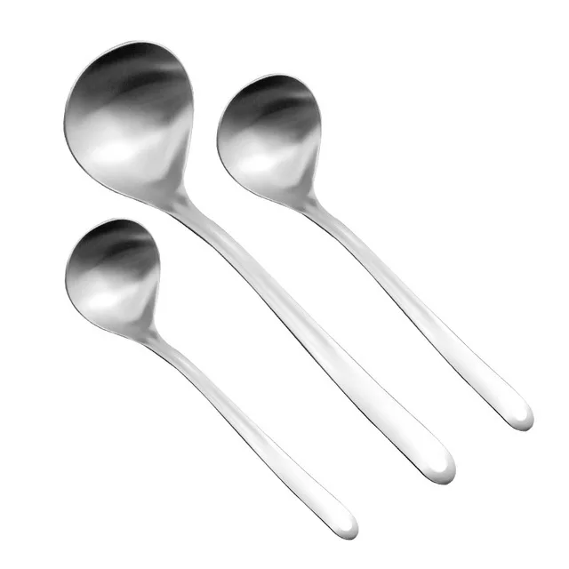 Premium Stainless Steel Korean Soup Spoons with Long Handle  For Home Kitchen And Cooking