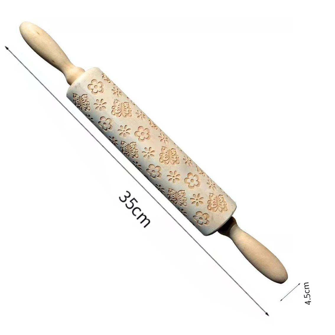 Wholesale 2022 new design Kitchen Baking Cookie Easter Engraved Wooden Embossed Rolling Pin