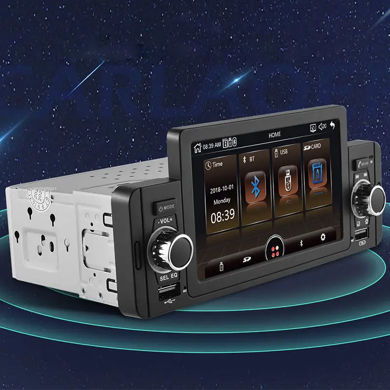 Car Radio BT MP5 Player 1 Din IPS Screen Autoradio Stereo FM Radios Charging Support Rear View Camera