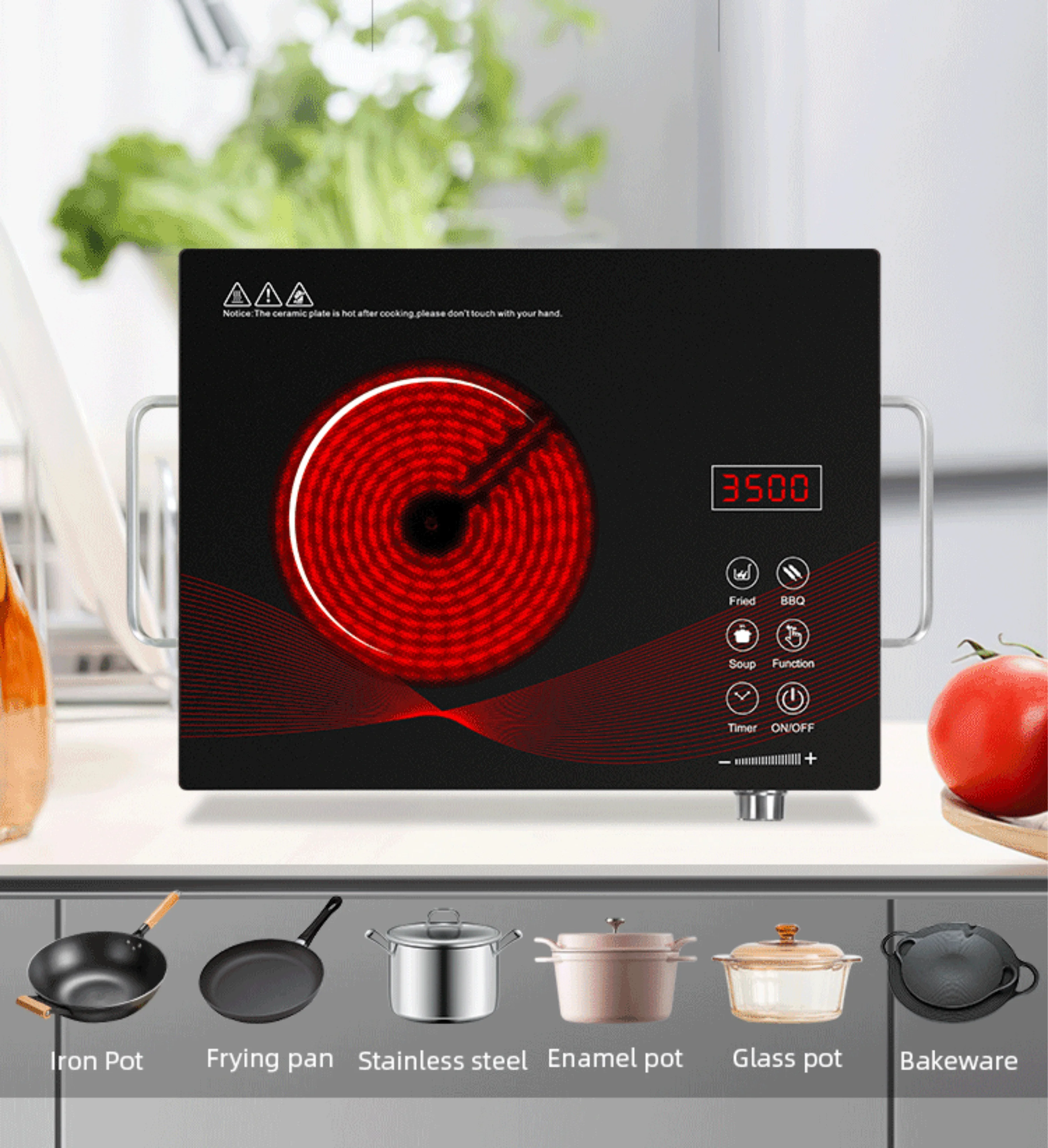 Five Function Multi Functional Touch Screen Electric Single Induction Cooker Infrared Cooktop