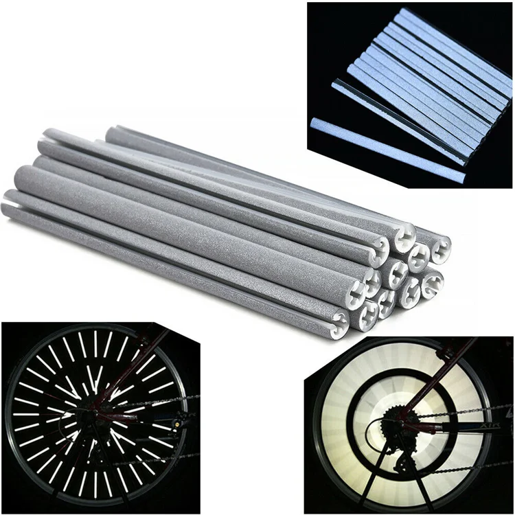 safety bike wheel reflector reflective spoke cover mount clip tube