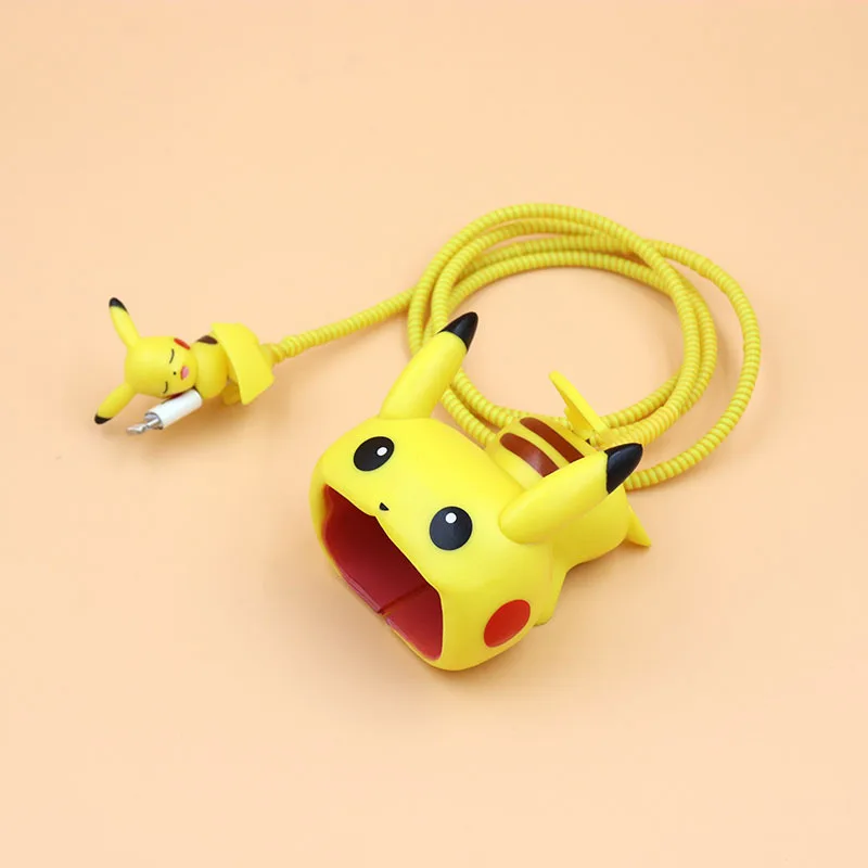 2023 new big mouth bites pikachu 5w charger protector cover for huawei 40w mobile phone cable