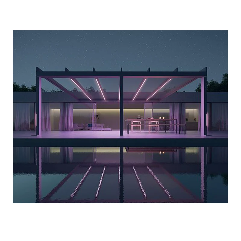 Slant Roof Winter Garden Supplier Prefabricated Pergola Greenhouse Aluminum Prefab Sunroom designs aluminium pergola systems