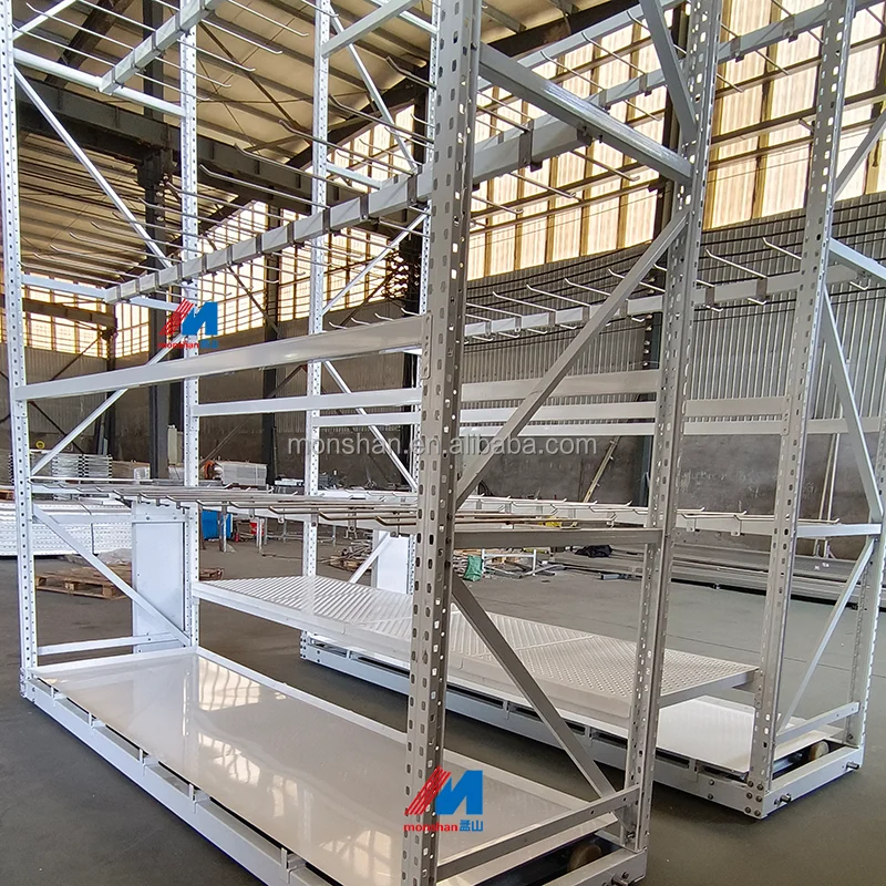 Vertical Indoor Farming System Hydroponic Grow Rack Rolling Table For Cloning Stages