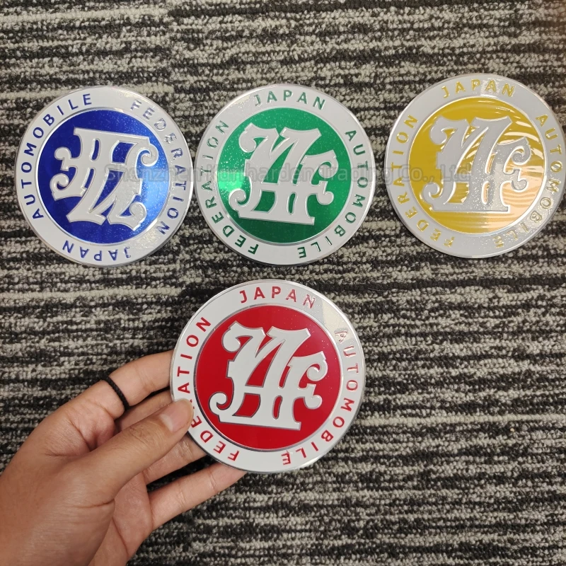 3D Aluminum JAF Badge Car JDM Emblem Sticker JAF Japan Automobile Federation JDM Car Trunk Emblem Badge Sticker Universal 90mm