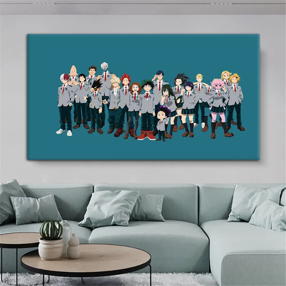 Настенный декор для гостиной аниме мой герой Академия плакат комикс холст HD печать Аниме Холст настенное искусство