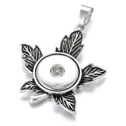 Wholesale Rhinestone Round Shape Charm Snap Pendant Necklace Fit DIY 18MM Snap Button Jewelry