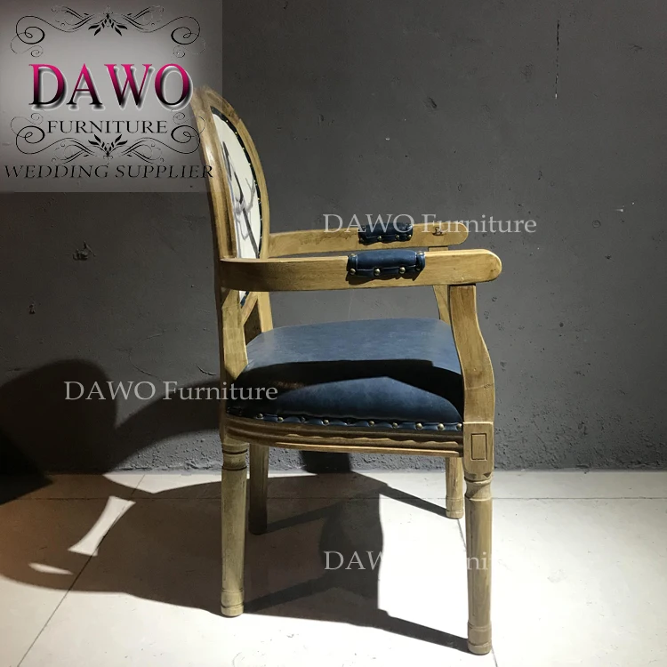 Furniture Dining Table Leather armchair Wooden Restaurant Chairs