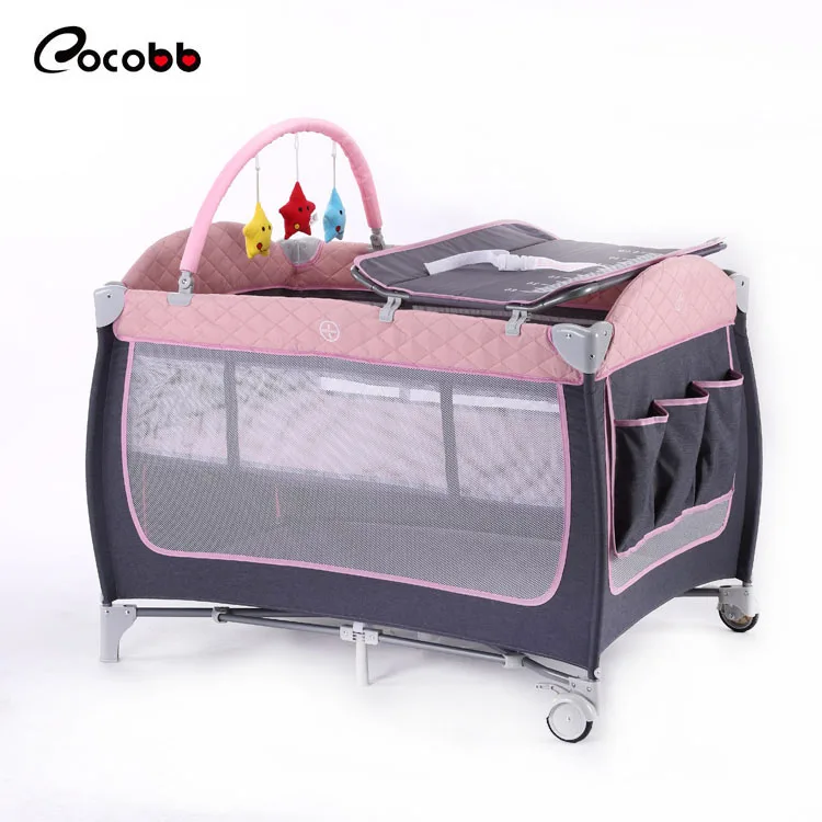 Minimalist Bassinet Foldable Bed Rocking Function Crib Portable Multipurpose Folding Travel Baby Cot With Changin