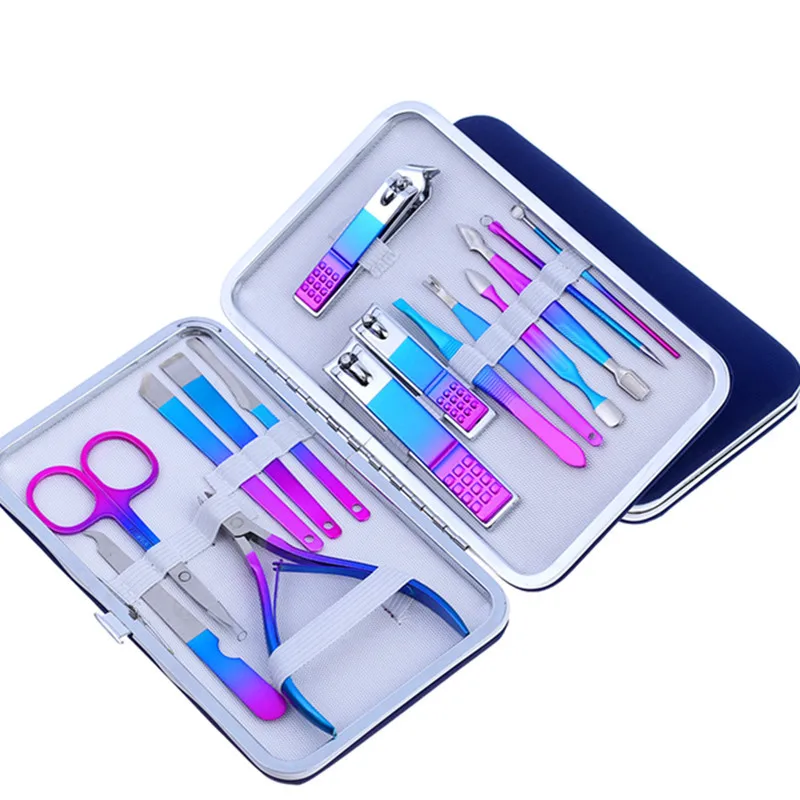 Private Label Rainbow Color Nail Clippers Kit Grooming Kit Personal Care Tool Nail Care Tool Gifts Women Pedicure Manicure Set