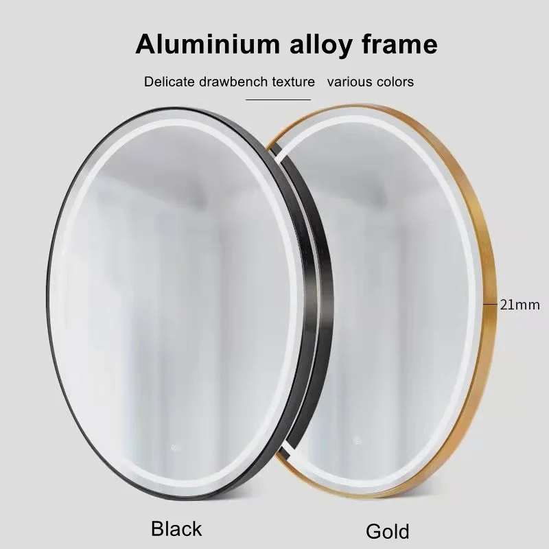 Modern Home Decorative round Smart LED Glass Mirror Wall Mounted for Bathroom or Salon Wholesale from China