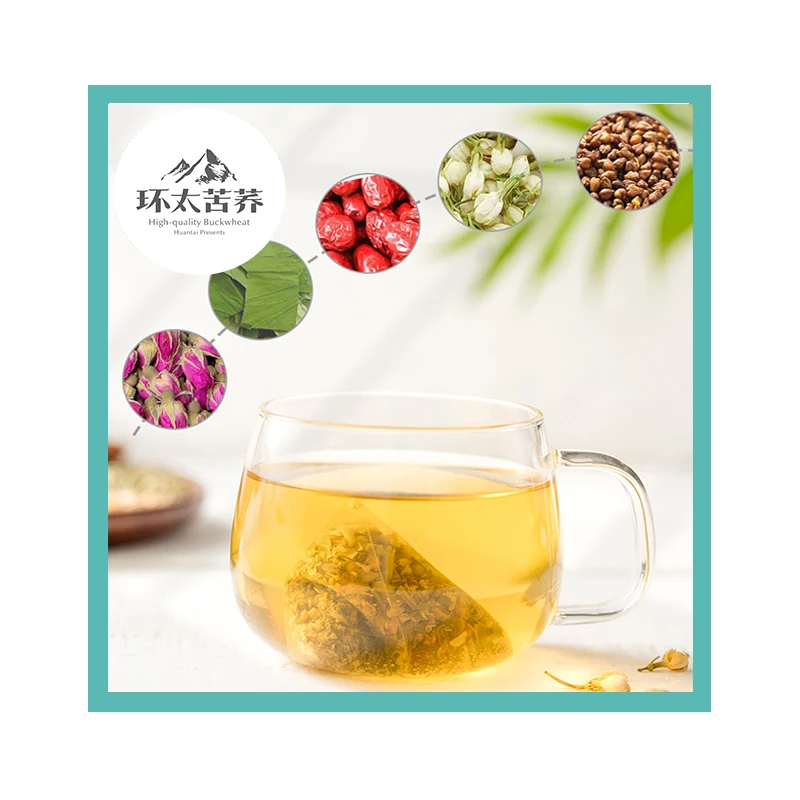 HuanTai Direct Buckwheat Slim Tea in Bulk Health Food Te Weight Loss 14 Days Detox Tea Private Label Organic Herbal Slimming Tea