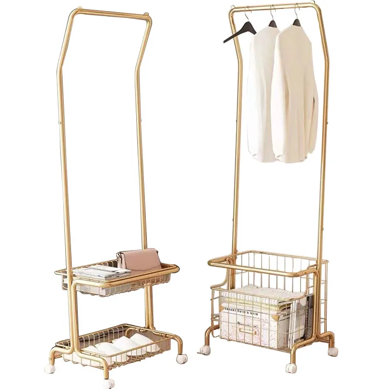 Clothes Rack Portable Extra Large Garment Rack 2-Tire Storage Box Shelves For Entryway and Bed Room Patented Design